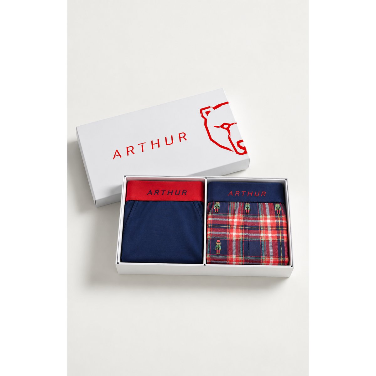 Pack 2 boxers en jersey de coton couleur unie Léon multicolore, ARTHUR