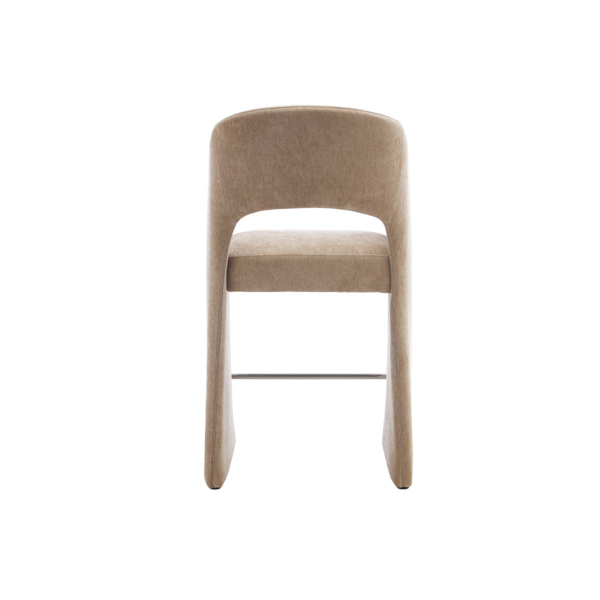 Lot de 2 tabourets de bar en tissu SÉPHIRA blanc, MADE IN MEUBLES