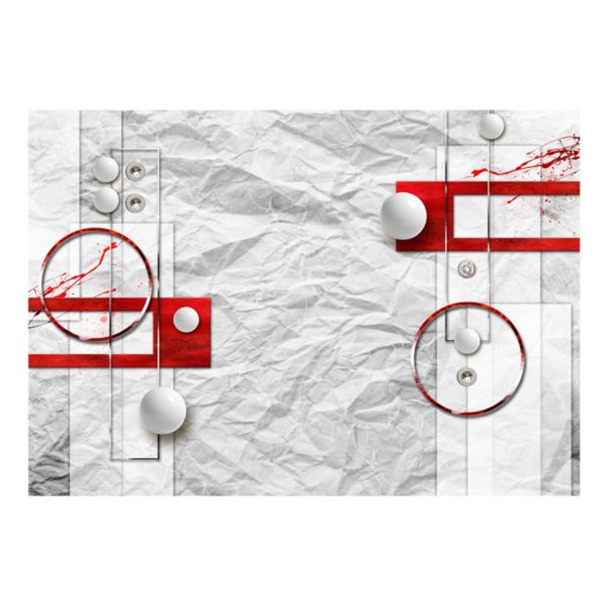 Papier peint intissé panoramique Paper Abstraction rouge, EDEN