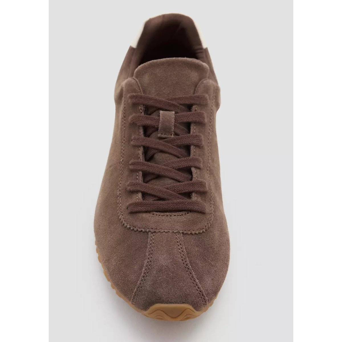 Baskets en cuir lacées chocolat, MANGO TEEN