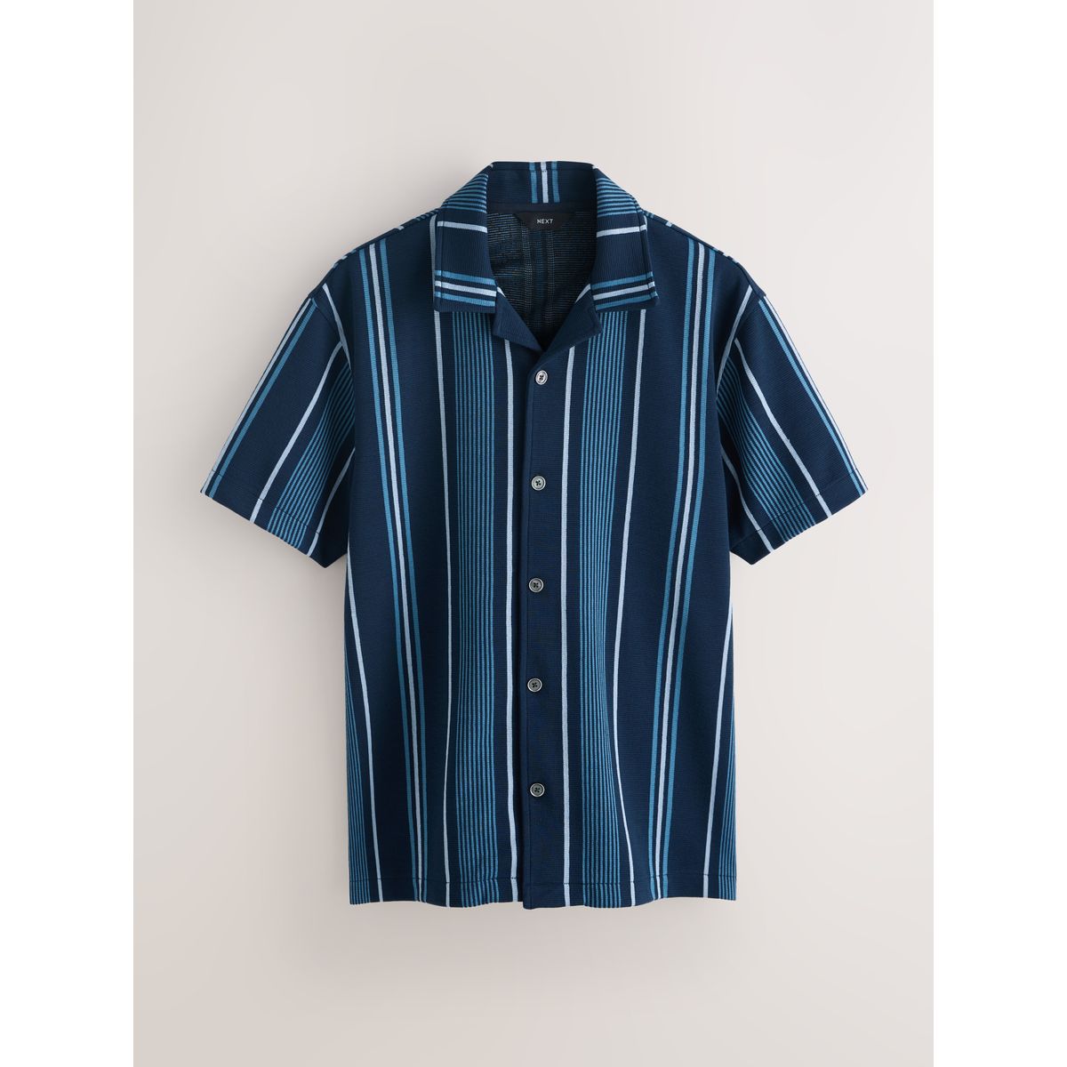 Chemise en jersey manches courtes et rayures bleu marine, NEXT