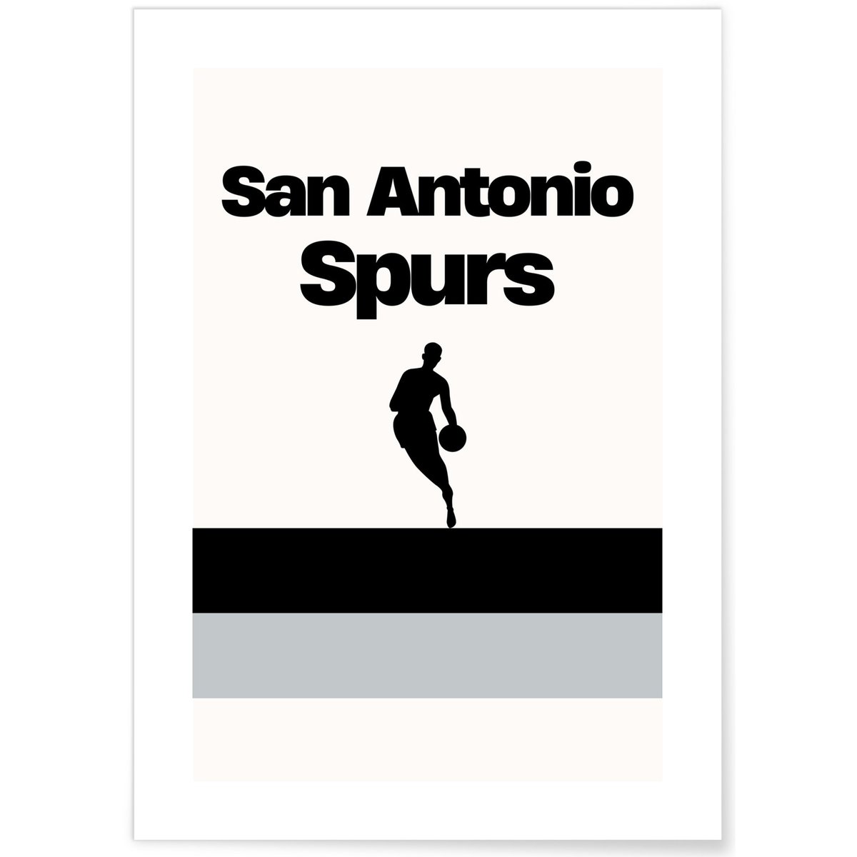 Affiche San Antonio Spurs - Design minimaliste blanc, L'AFFICHERIE