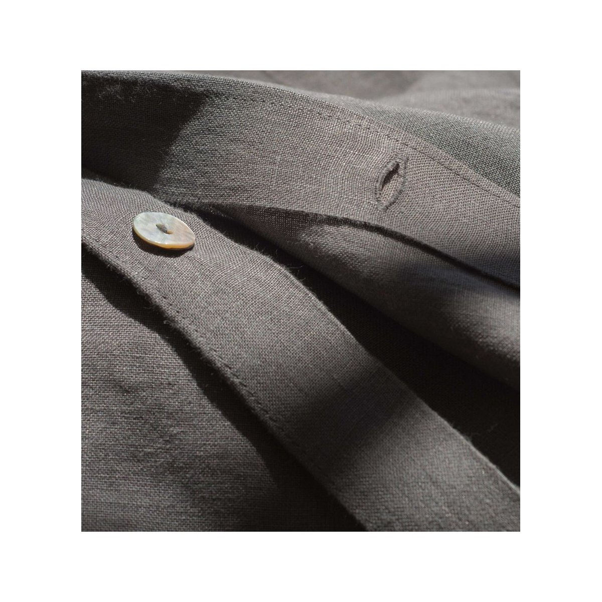 Housse de couette Lin lavé 2 personnes uni NAGHADA gris anthracite, TODAY