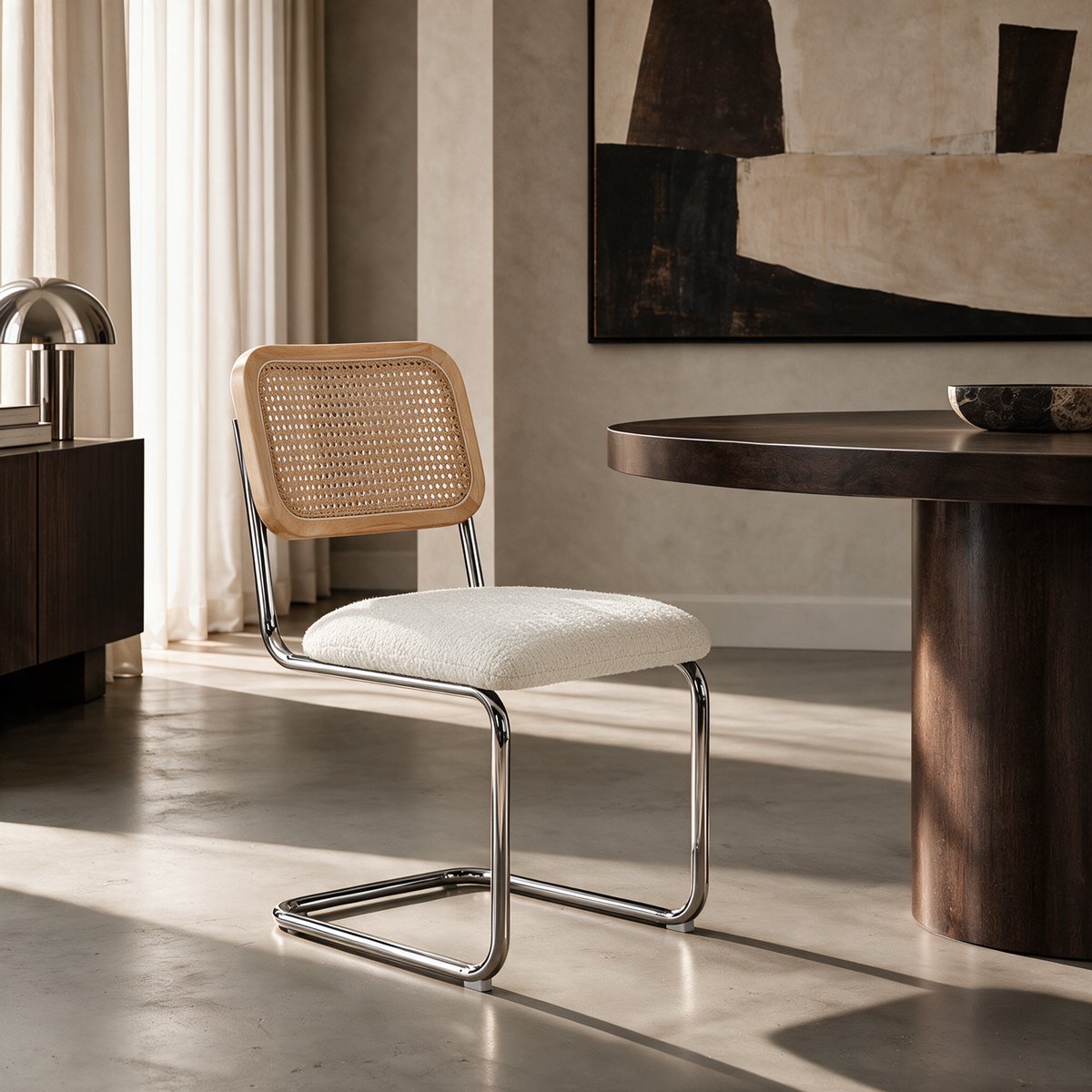 Lot de 2 chaises en velours texturé BROOKS crème, SIA HOME
