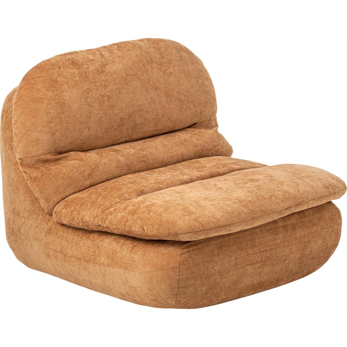 Chauffeuse basse en tissu moelleux beige, RECOLLECTION