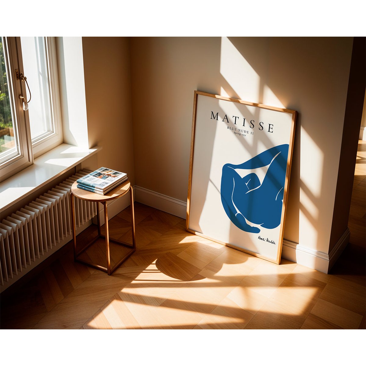 Affiche avec tableau décoratif, 50 x 70 cm bleu, HANNUN