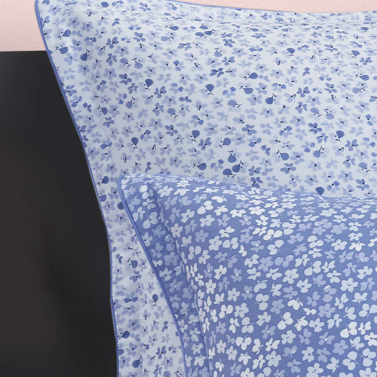 Housse de couette en satin de coton 120 fils IMPATIENCE cobalt, SENSEI MAISON