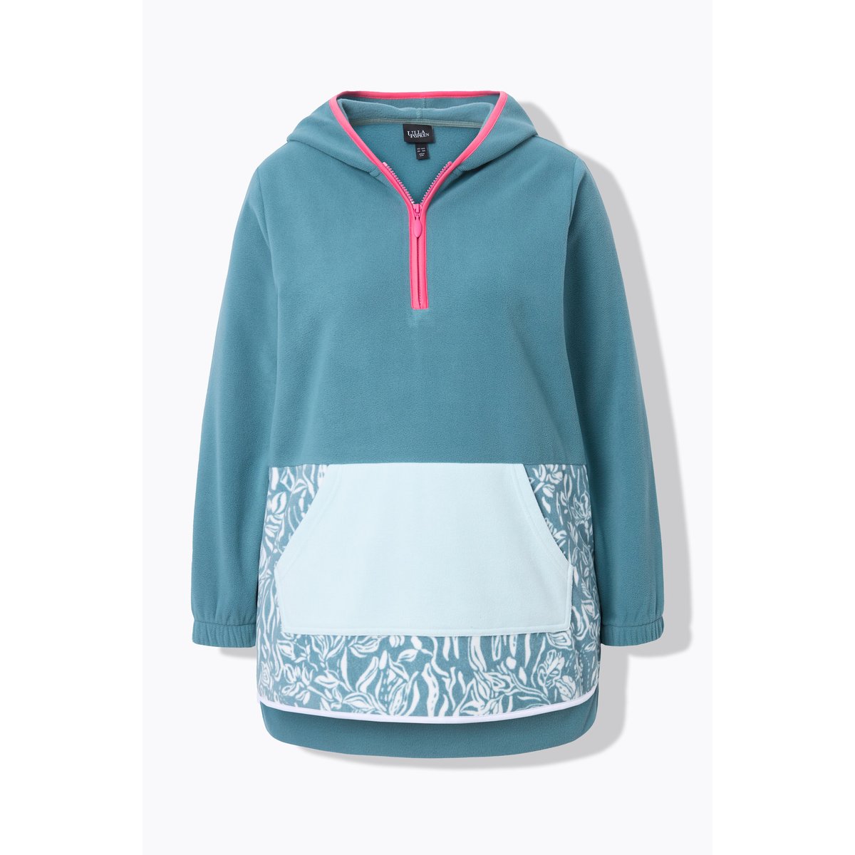 Sweat-shirt en polaire, manches longues vert glacier, ULLA POPKEN