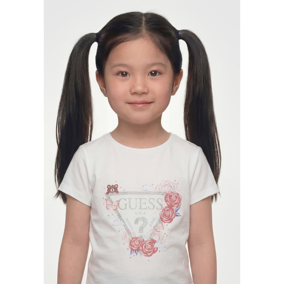 T-Shirt Avec Logo Imprimé blanc, GUESS KIDS
