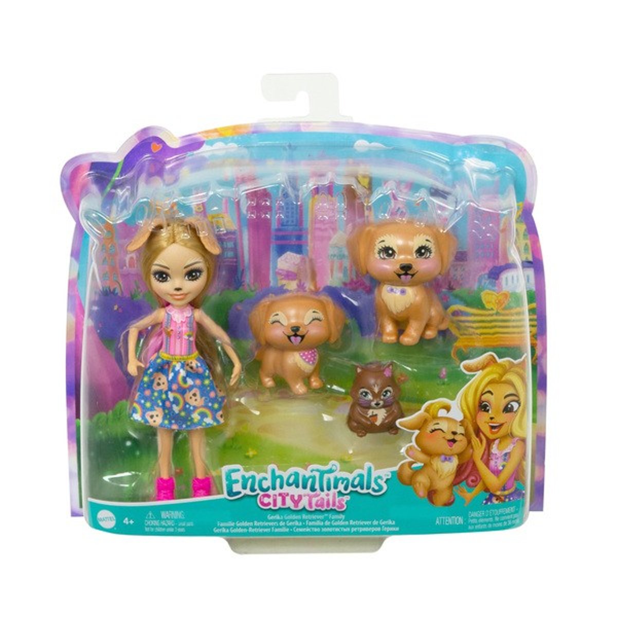 Famille Golden Retriever- Enchantimals couleur unique, MATTEL