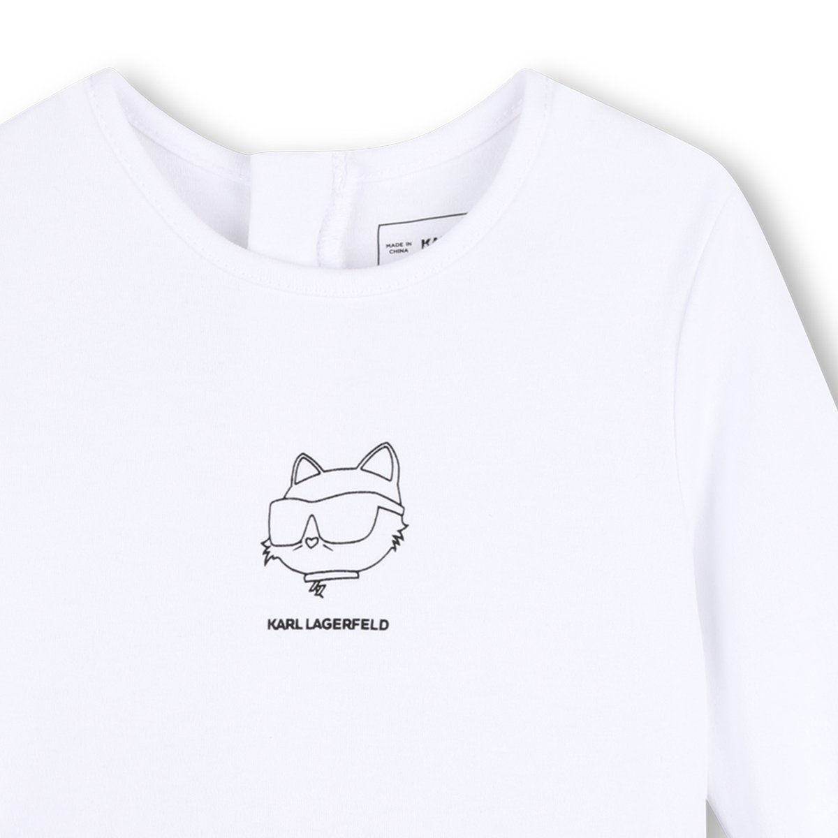 Robe manches longues blanc noir, KARL LAGERFELD KIDS