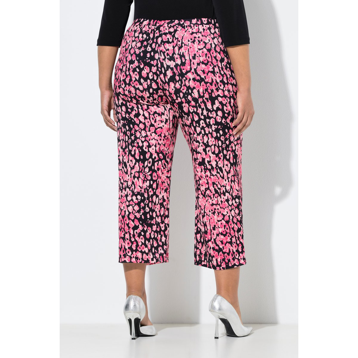 Pantalon 7/8 en jersey rose vif, ULLA POPKEN