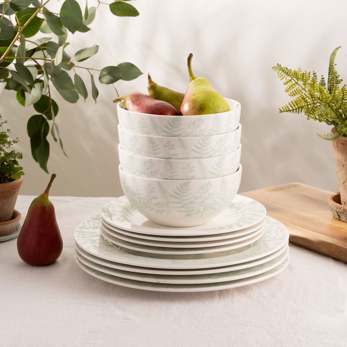 12-Piece Signature Botanical Dinner Set green, MARY BERRY