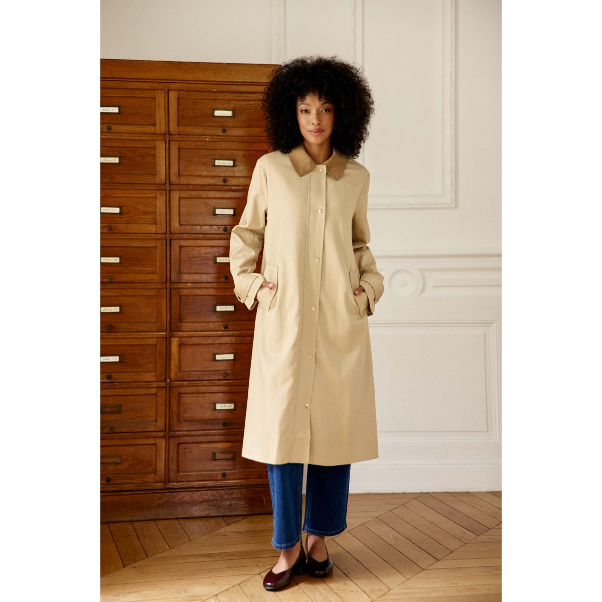 Trench col chemise uni NEVINO 13-beige, LA PETITE ETOILE