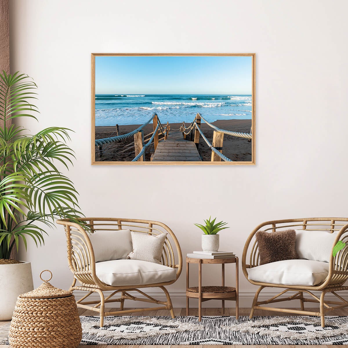 Tableau Mural Mat Encadré Pont Sur Plage PLAGE tableaux encadrés, CEANOTHE