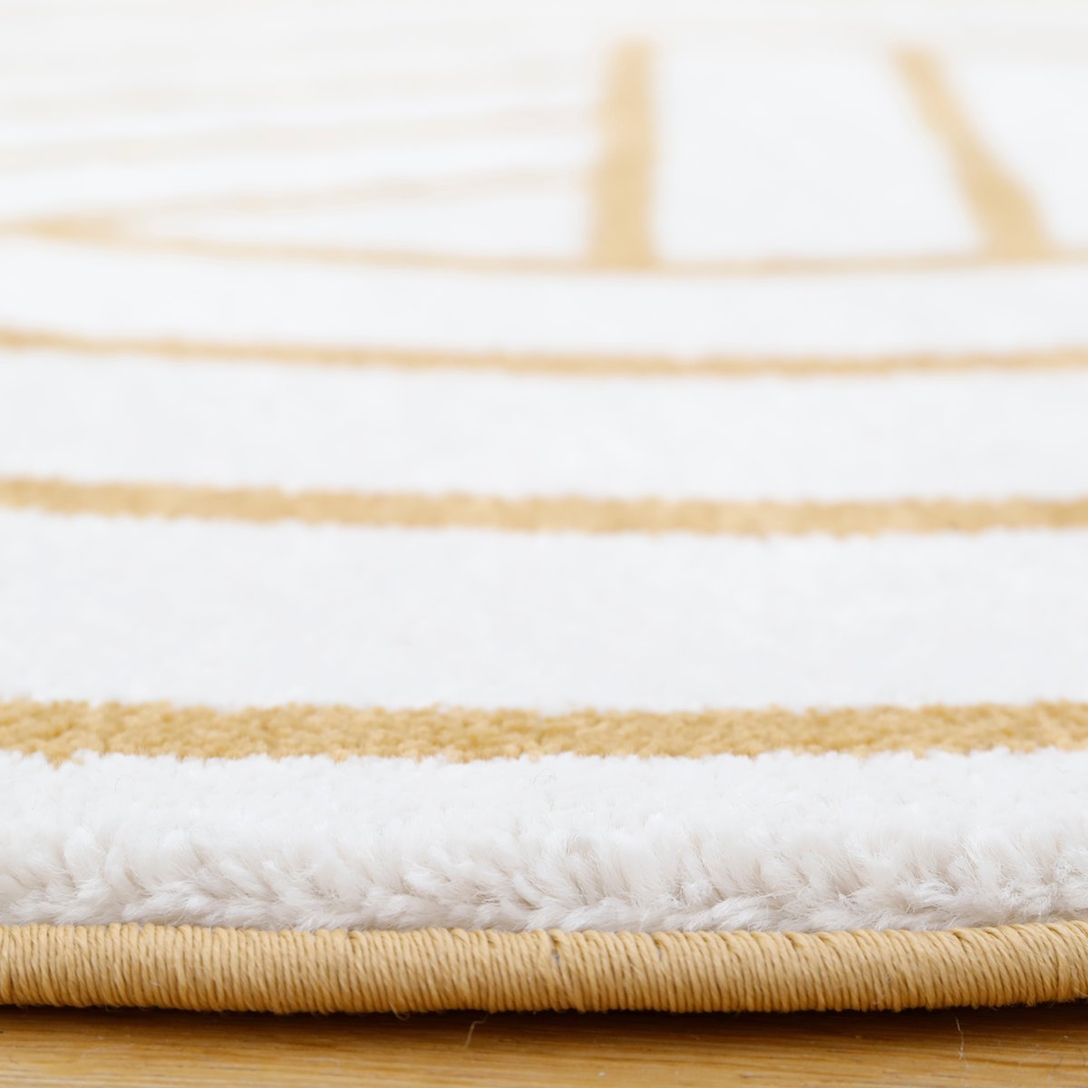 Tapis rond contemporain LUISA ecru / ocre, NATTIOT