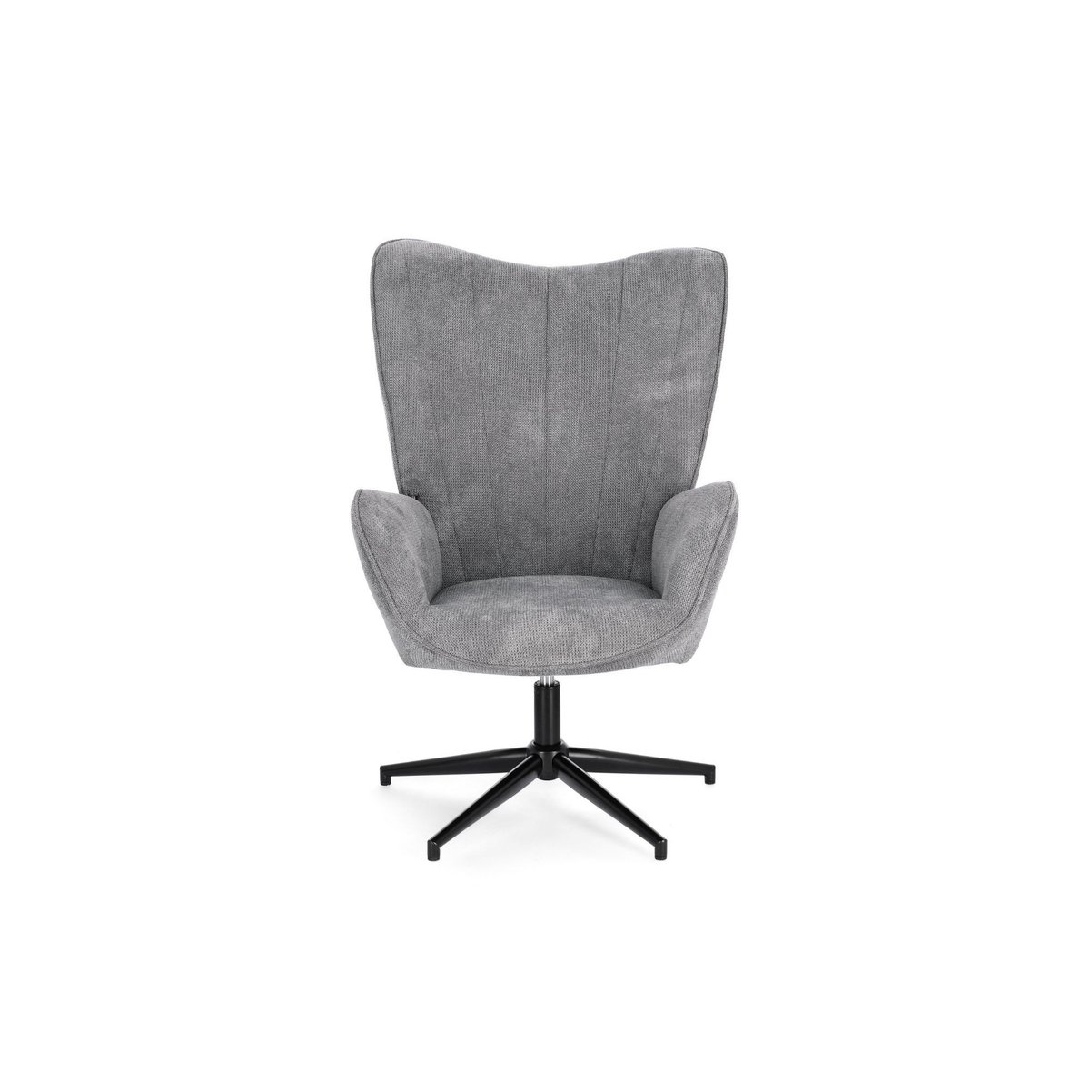 Fauteuil de salon pivotant en tissu à accoudoirs dossier haut - IGOR gris, HELLIN, DEPUIS 1862