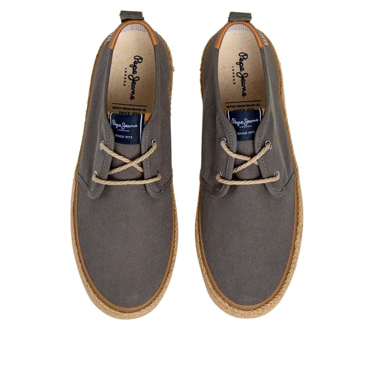 Baskets Blucher Avec Détails En Jute vert gamme, PEPE JEANS
