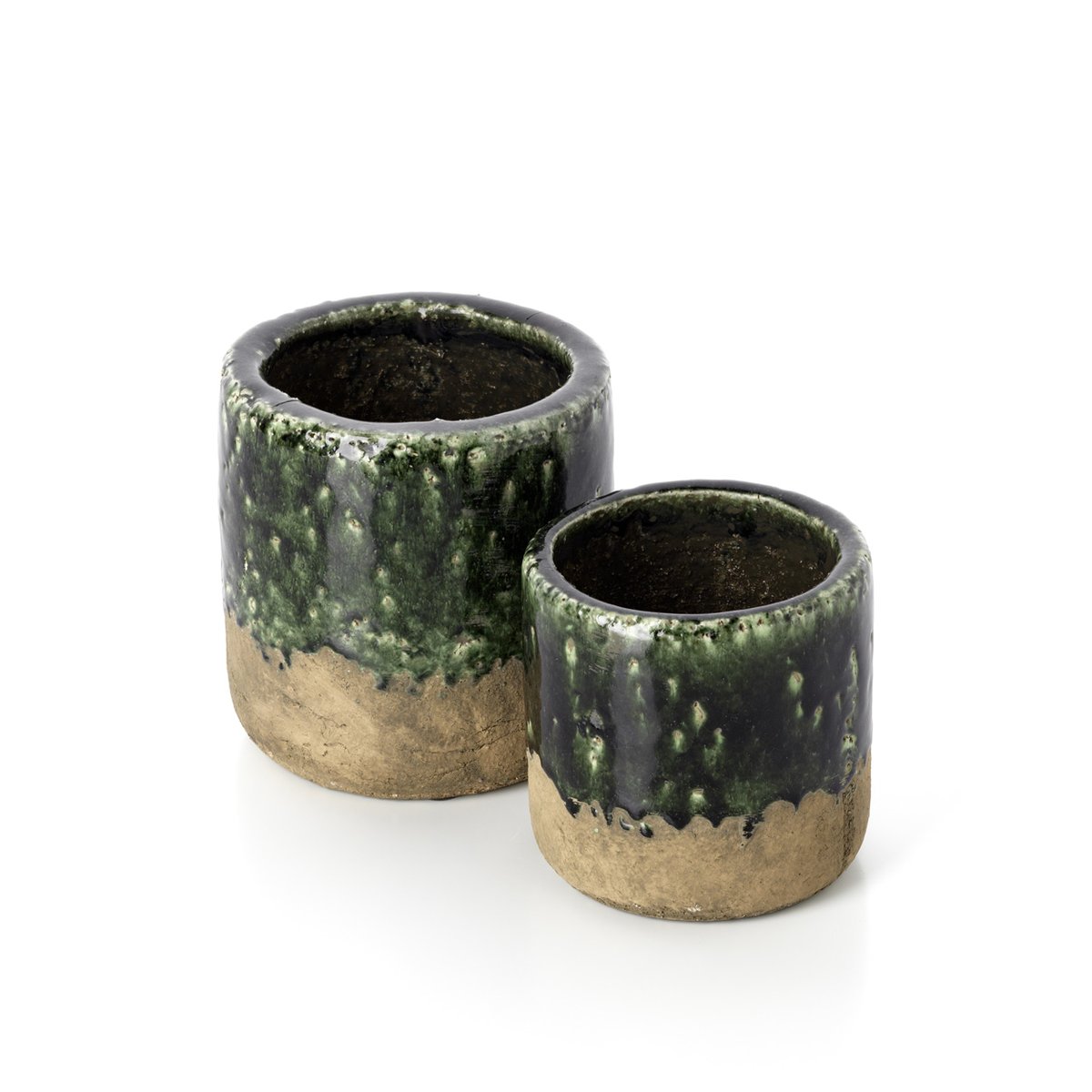 Cache-pot conique en béton MOSS vert forêt, BAZAR BIZAR
