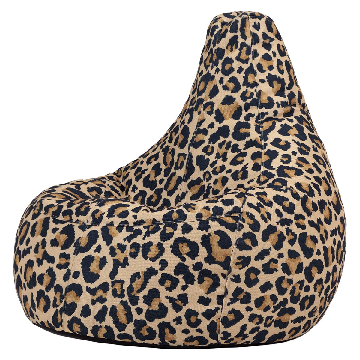 Pouf à dossier haut en tissu imprimé léopard Oeko-Tex® - DALTON imprimé léopard, ICON