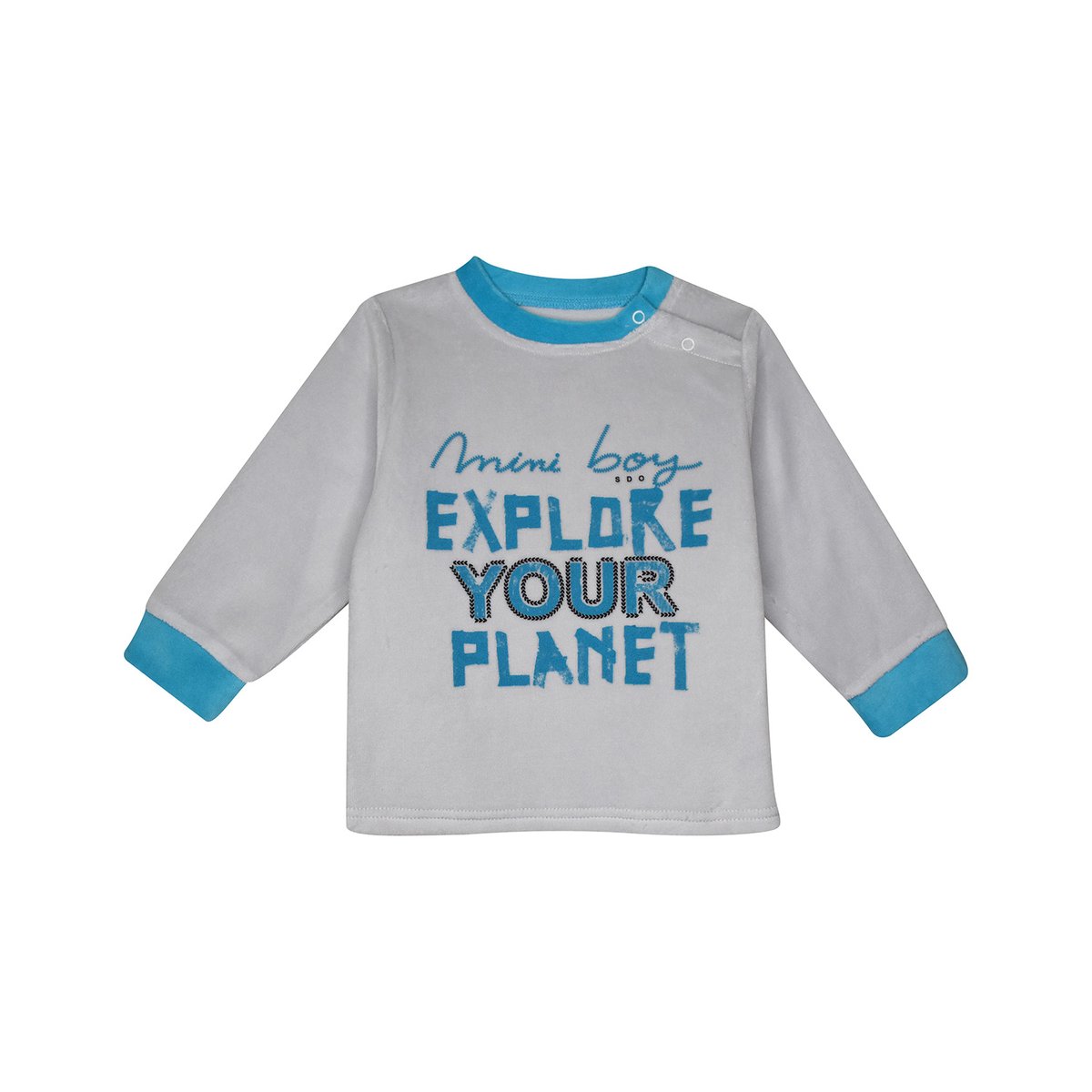 Pyjama 2 pieces enfant filou velours rase gris, SUCRE D'ORGE