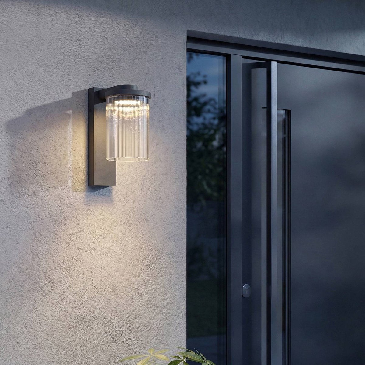 Applique extérieure en aluminium moderneLED anthracite, transparent, LUCANDE