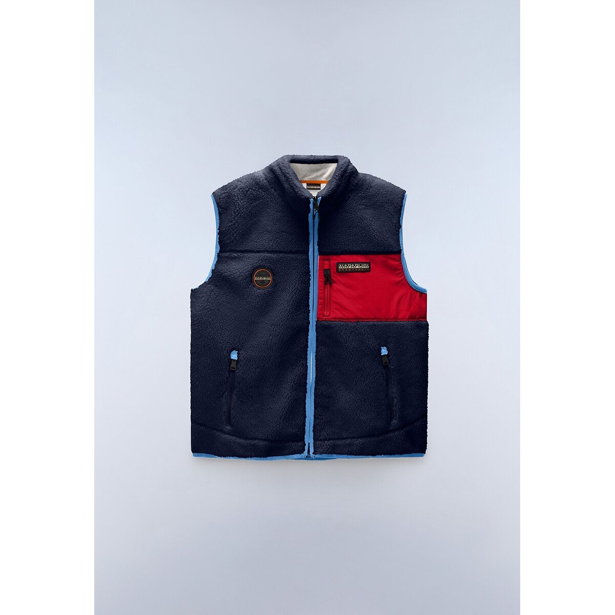 Polaire sherpa sans manches zippée, Yupik bleu marine/rouge, NAPAPIJRI