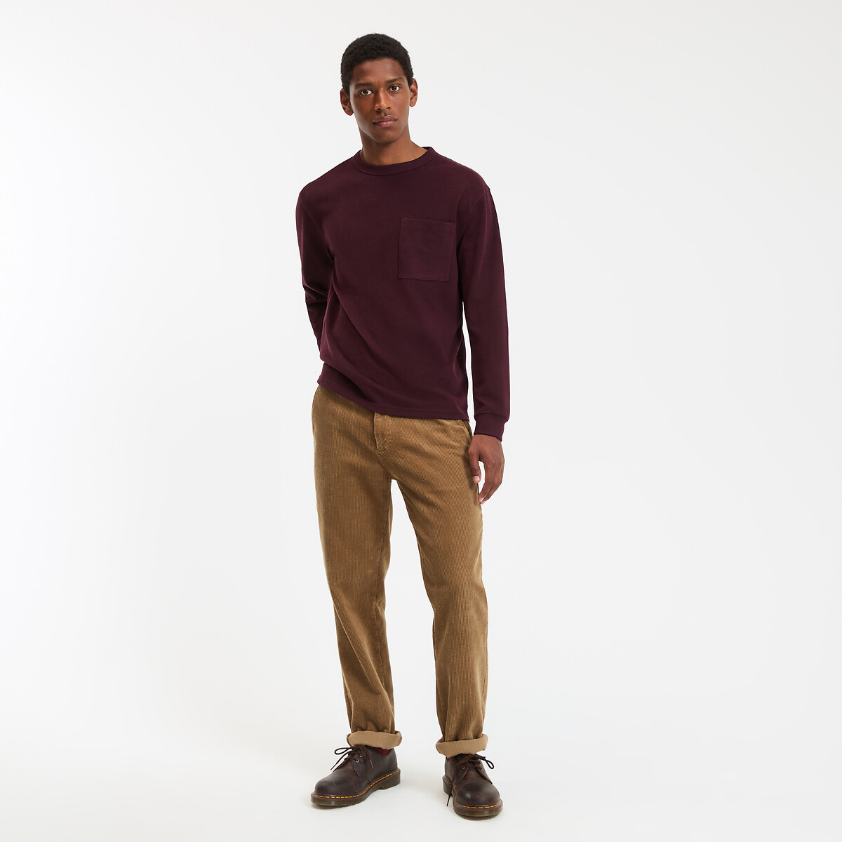 Thick Cotton Soft Feel T-Shirt burgundy, LA REDOUTE COLLECTIONS