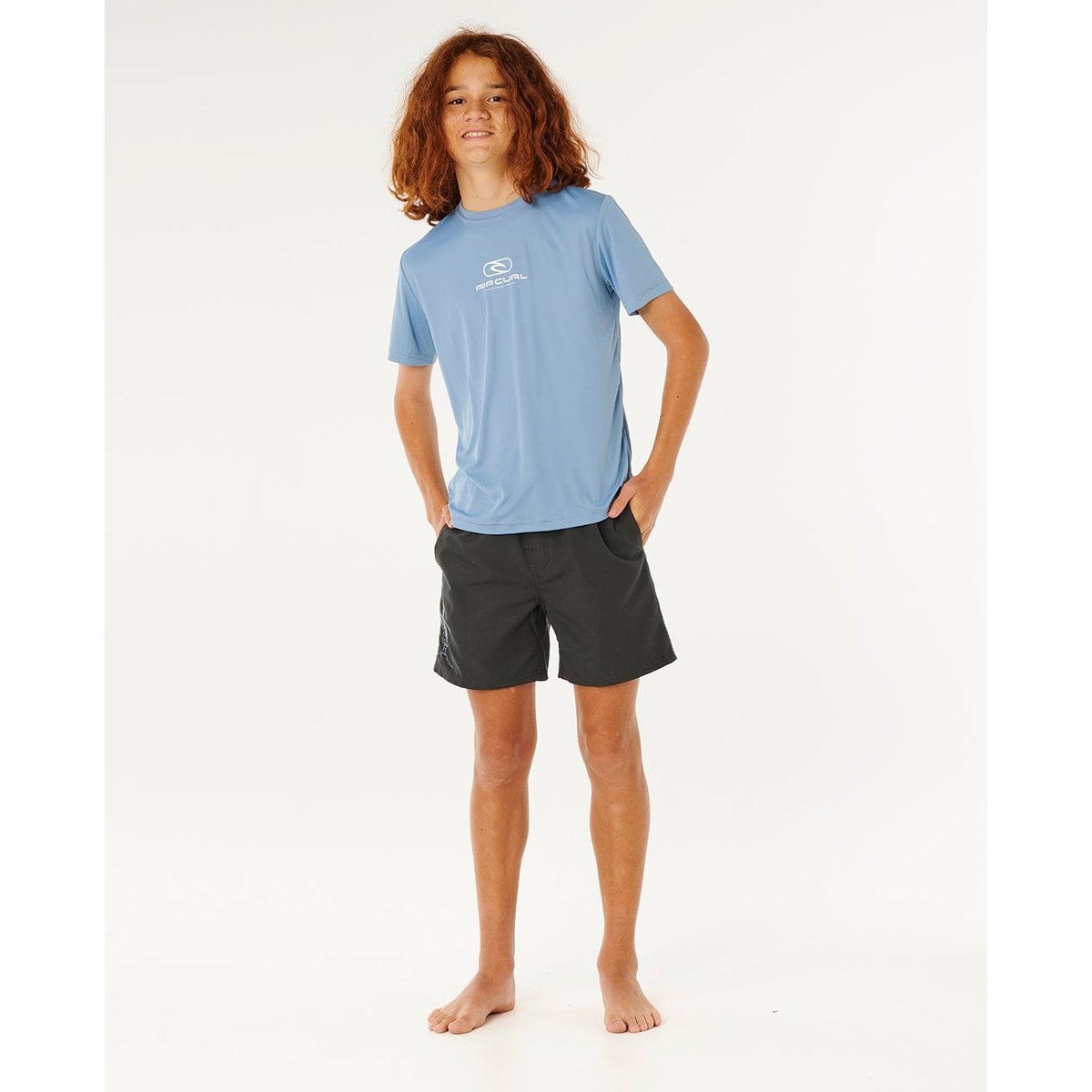 T-Shirt Anti-UV Enfant à manches courtes Icons Surflite denim délavé, RIP CURL