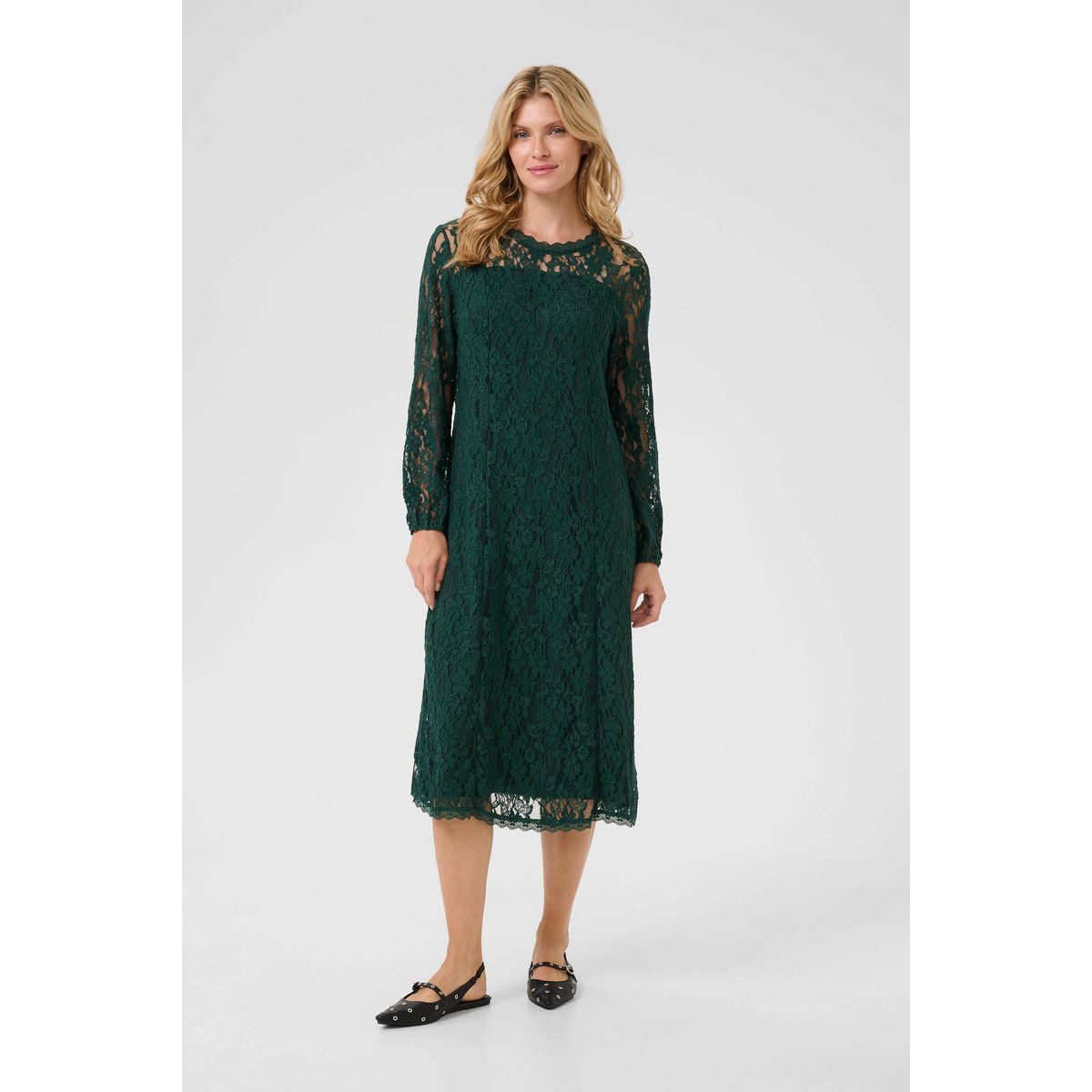 Jersey dress vert sea moss, CREAM