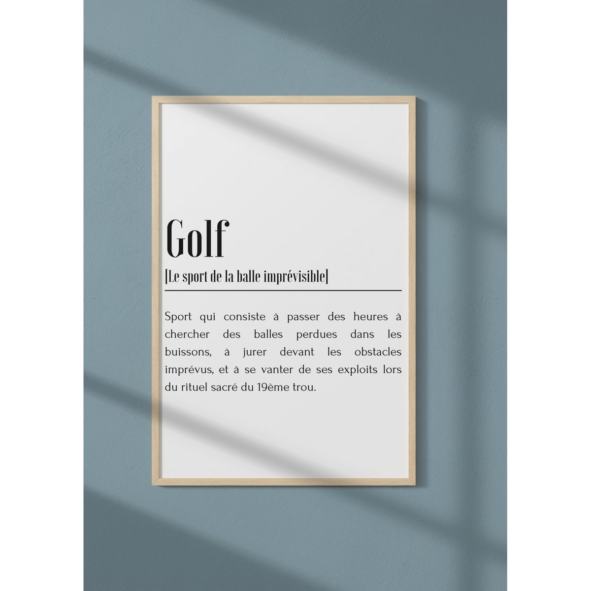Affiche Définition Golf blanc, L'AFFICHERIE