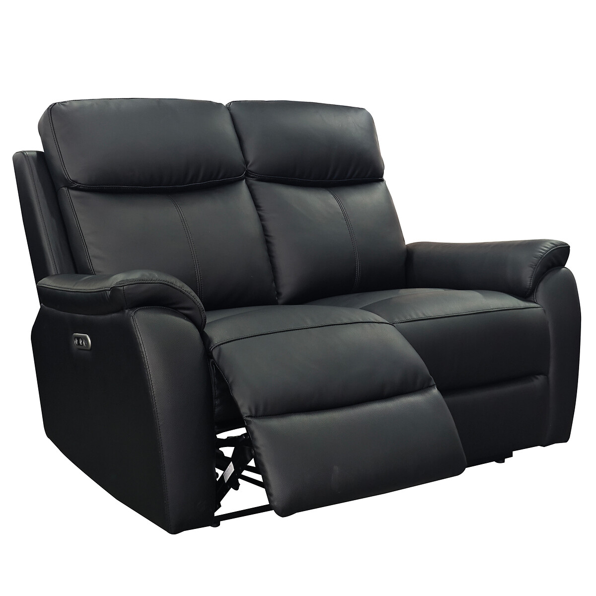 Kingsmere Power Recliner 2 Seater Leather Sofa black, ASPIRE