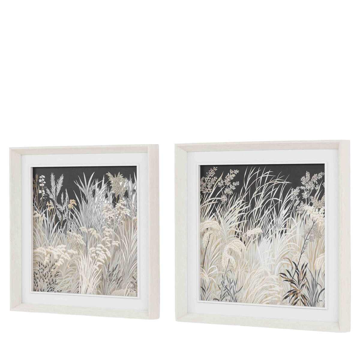 Set of 2 Evening Peace Framed Canvas white, ÉDITÉ