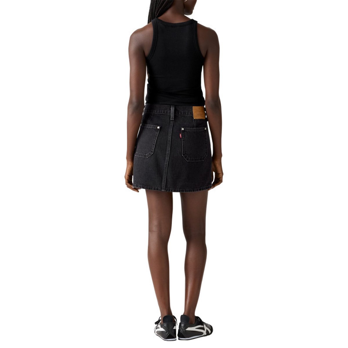 Jupe courte en coton anthracite unie pourvue de multiples poches anthracite, LEVI'S