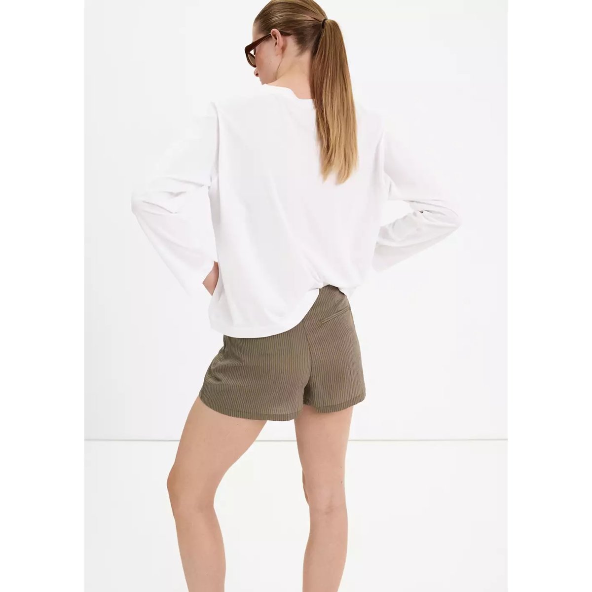 Jupe-short en lyocell vert, MANGO