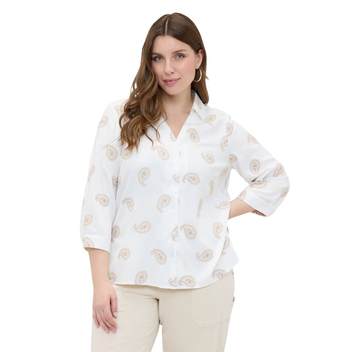 Chemise avec broderie paisley blanc, FIORELLA RUBINO