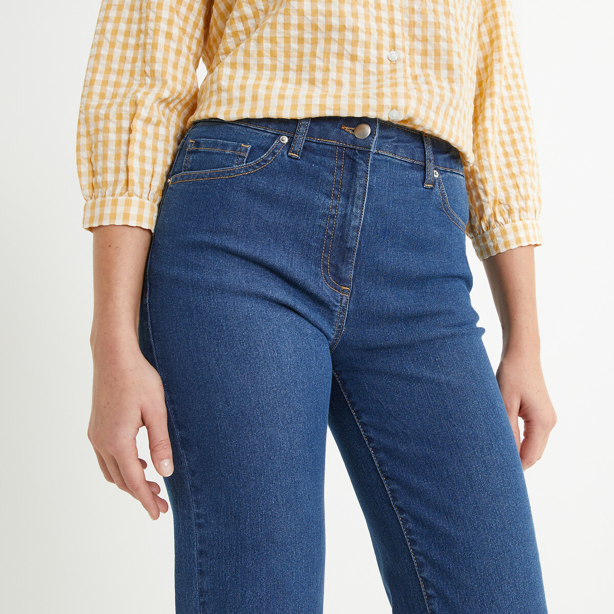 Wide Leg Cropped Jeans stonewashed blue, ANNE WEYBURN