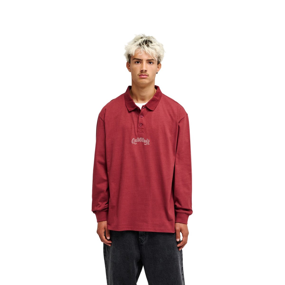 Polo manches longues BELEM HEAVY rouge oxblood red, QUIKSILVER