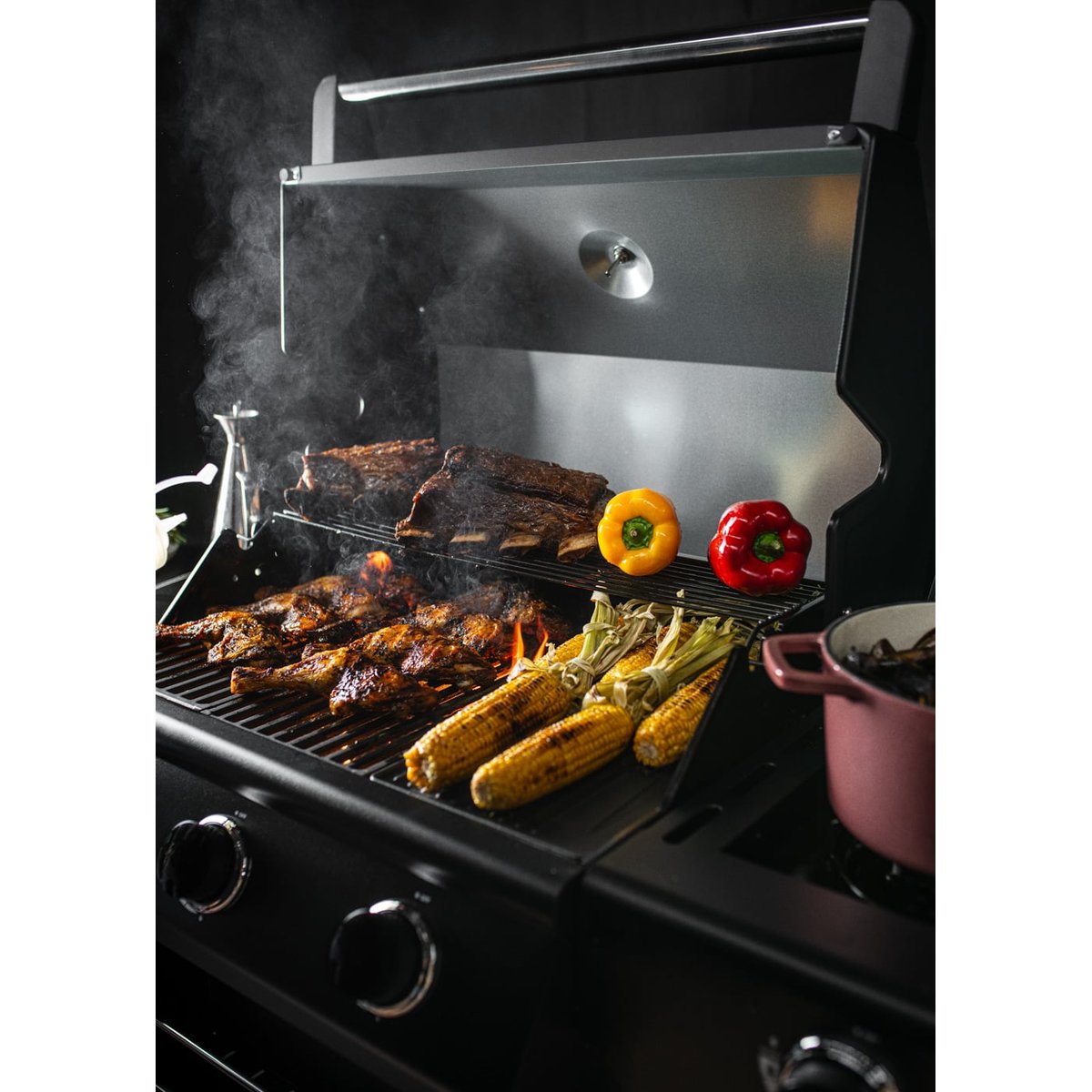 Barbecue à gaz BBQ GAS BURNER PRO 4 brûleurs et 1 brûleur latéral (17kw), CREATE