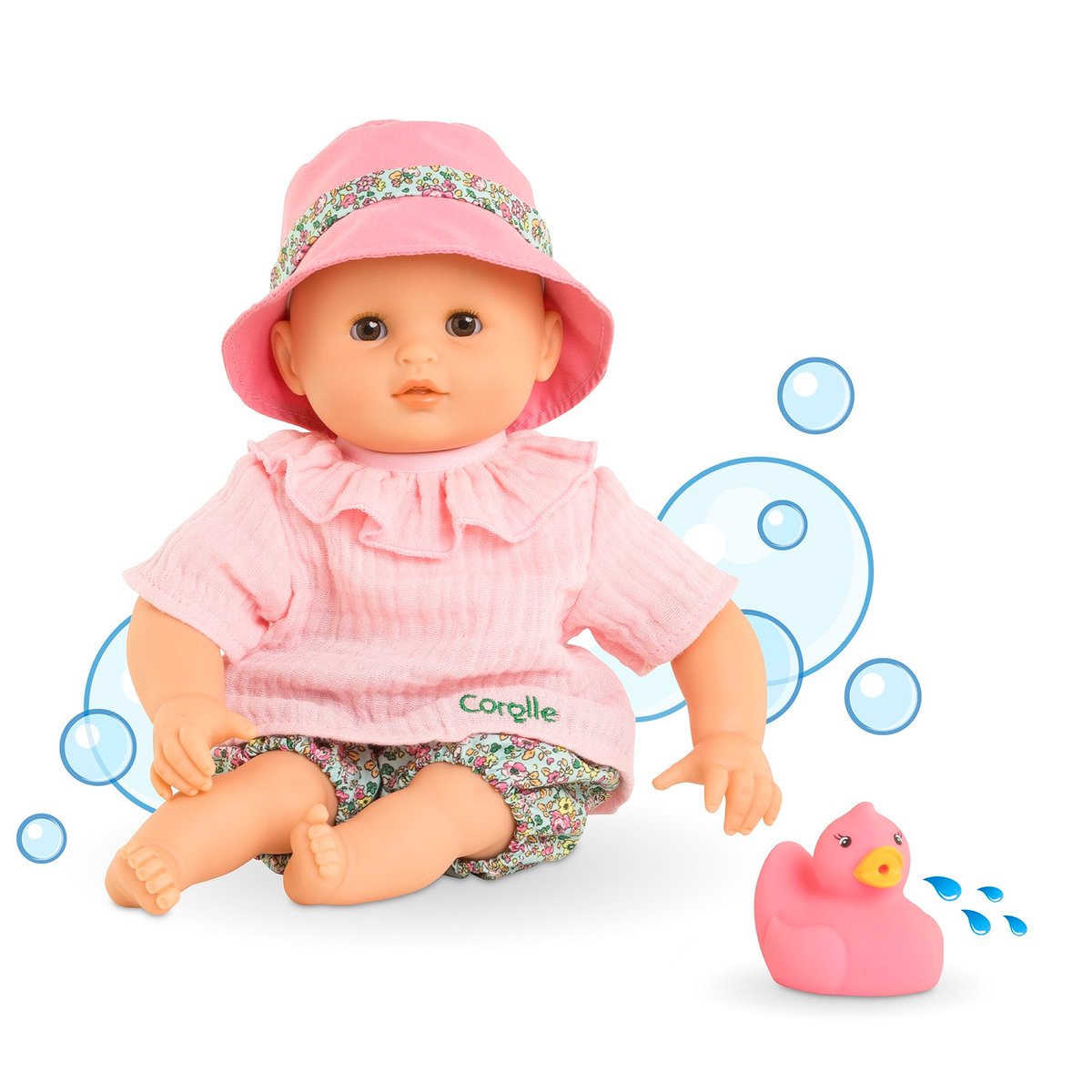 Poupon Bébé Bain Coralie - Bloomer rose, COROLLE