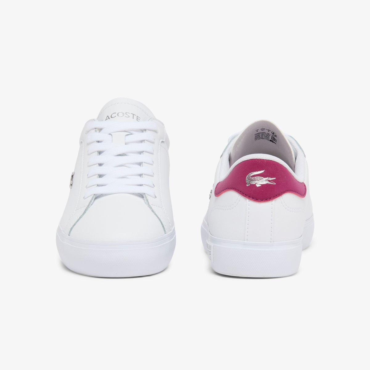 Sneakers Powercourt femme en cuir blanc-1s6, LACOSTE