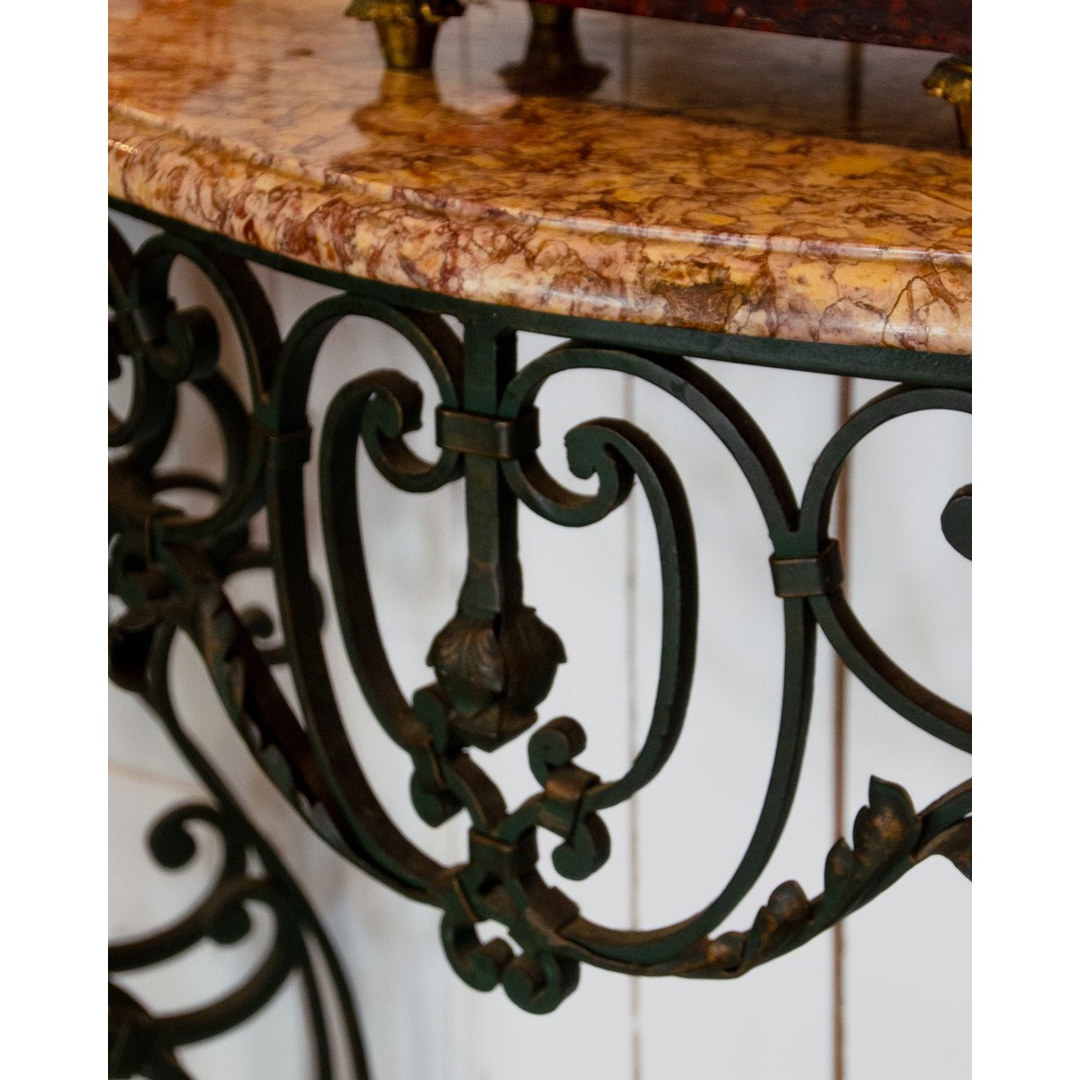 Console en marbre et fer forgé Hanna N°1351 - Bon état noir, DEBONGOUT