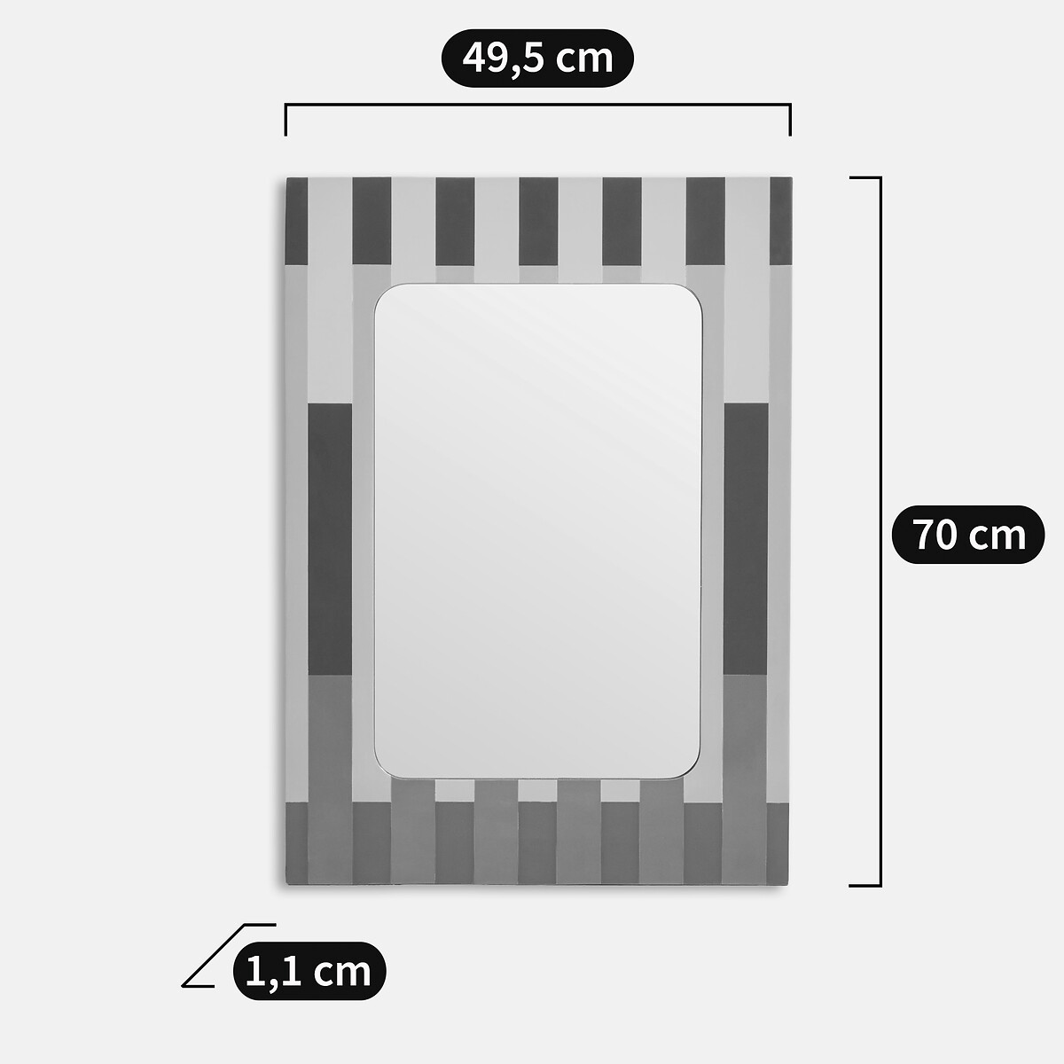 Miroir rayures, 49,5 x 70 cm, LOTTEN multicolore, LA REDOUTE INTERIEURS