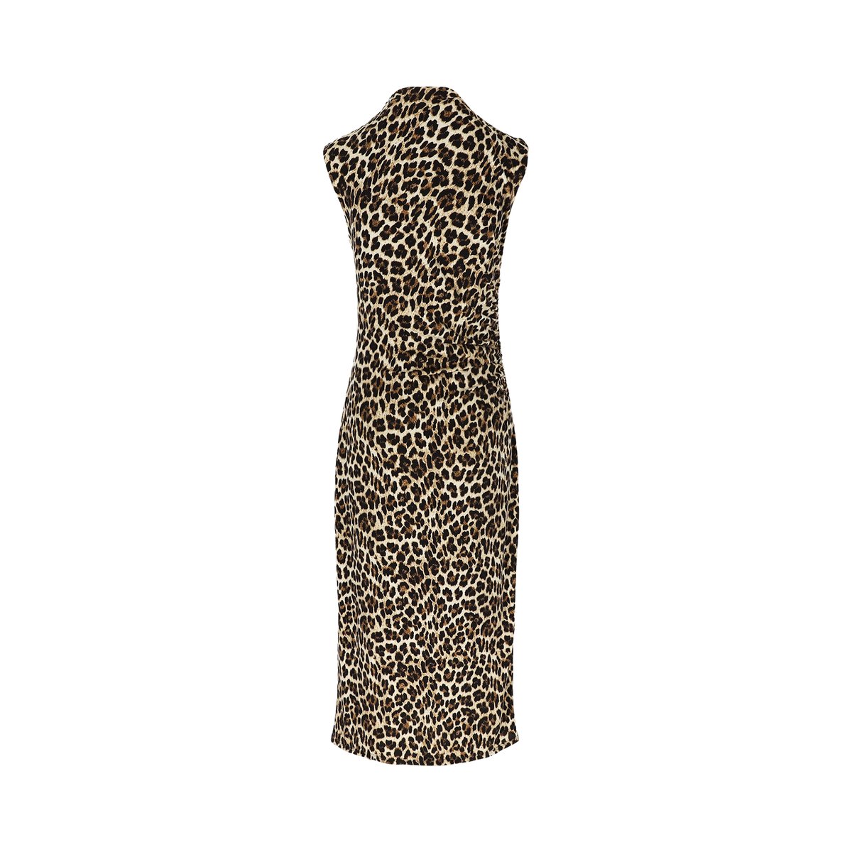 Robe moulante imprimé léopard brun fonce chocolate, LOLALIZA
