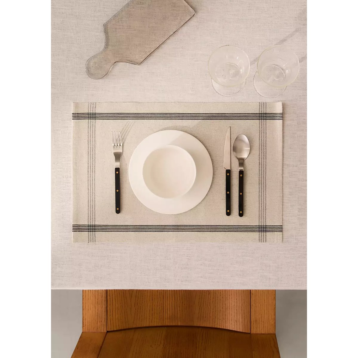 Set de table en coton à rayures écru, MANGO HOME