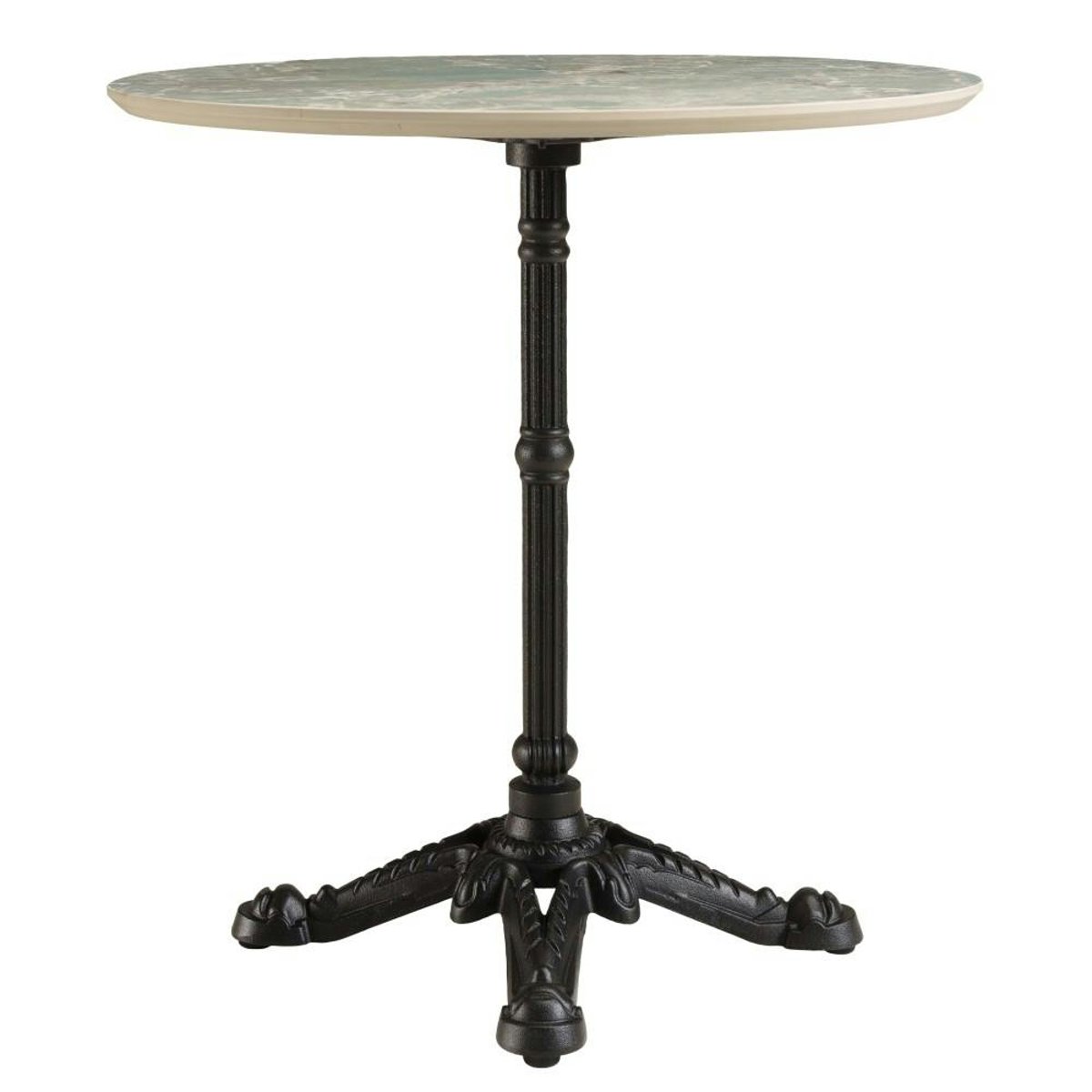 Table bistrot D70cm en céramique marbré vert BELLUNE vert, PIER IMPORT