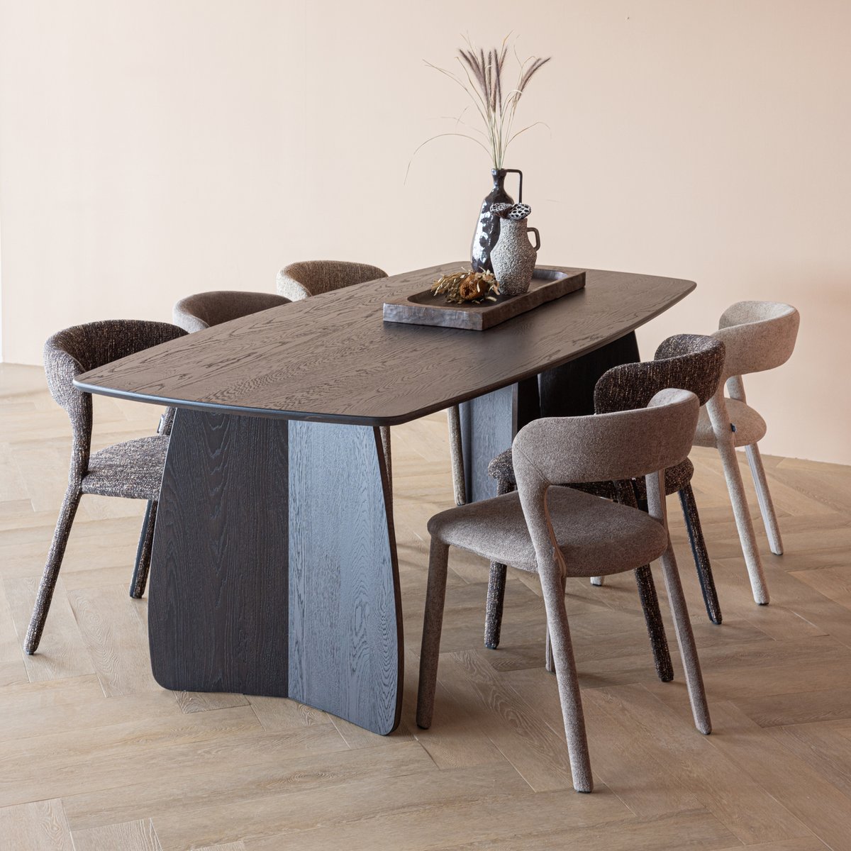 Table à manger en bois de chêne VEERE marron, WOOOD