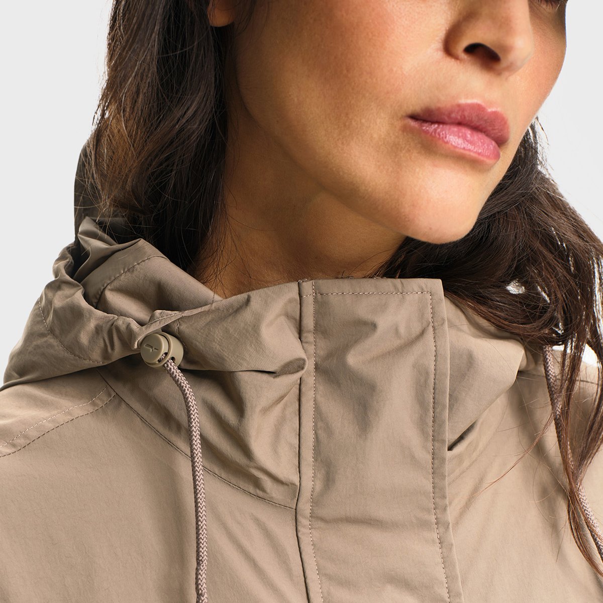 Parka mi-longue à taille ajustable MTD marron clair, AIGLE