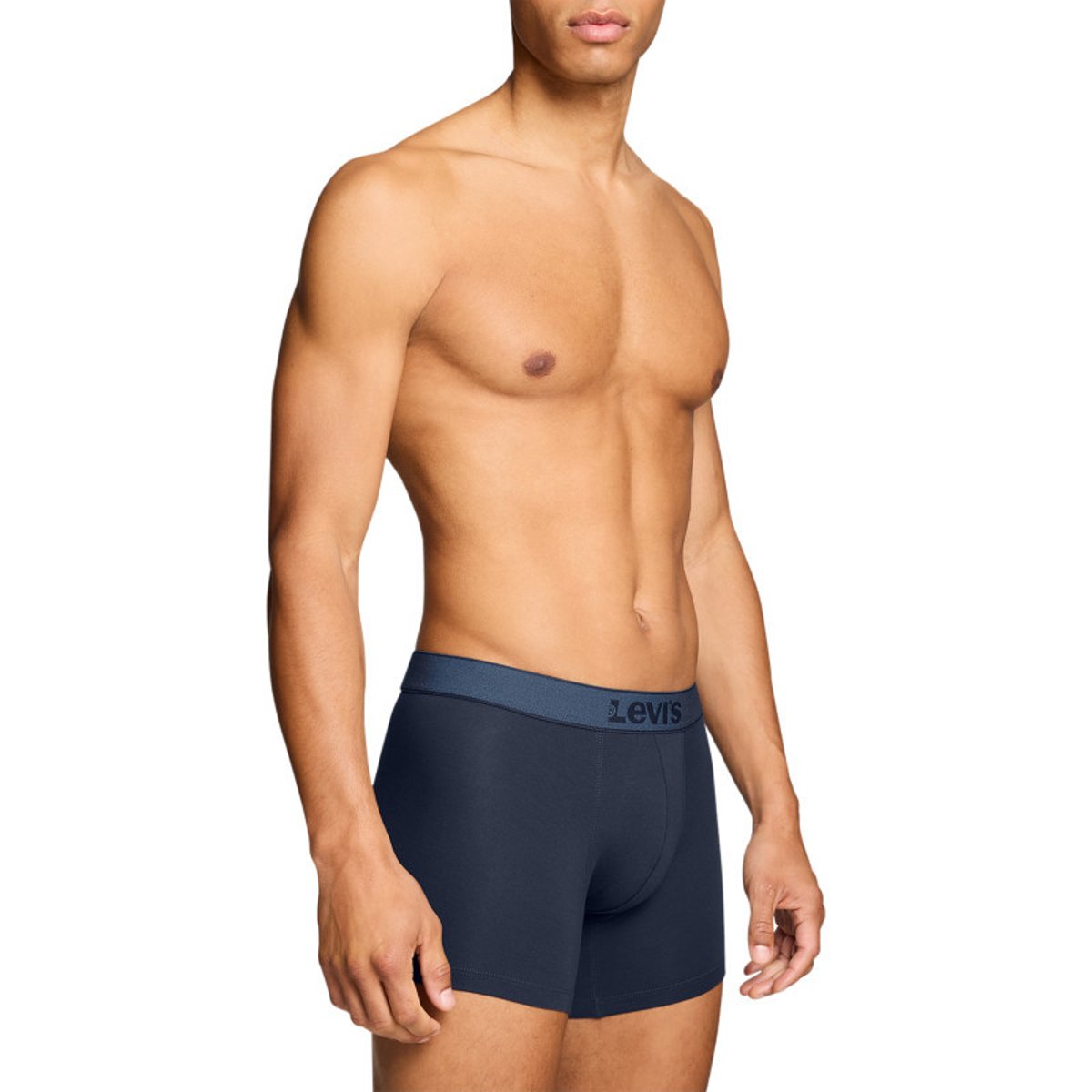Lot de 2 boxers en coton marine pourvus de ceintures élastiquées bleu foncé, LEVI'S