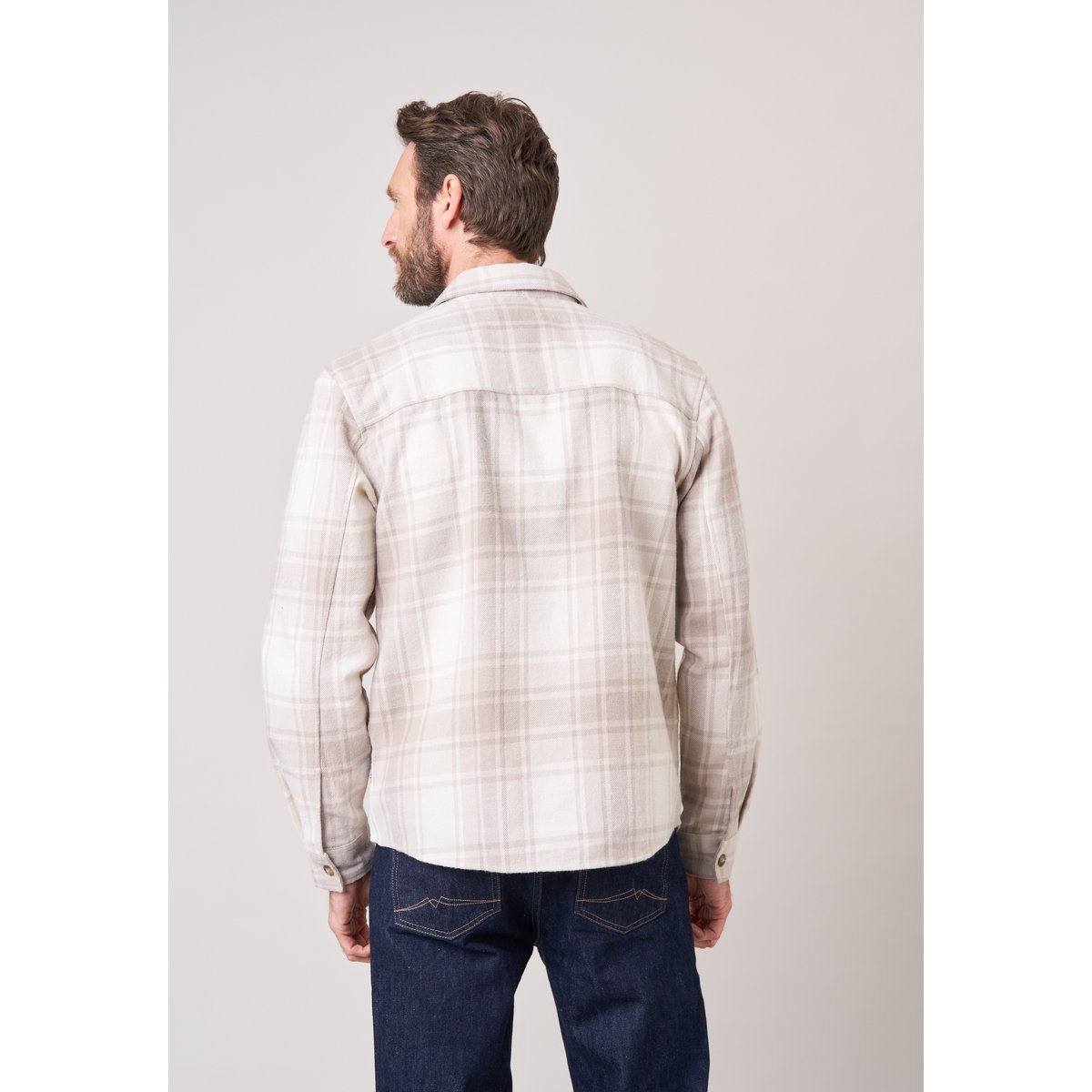 Chemise loose homme à carreaux OREBRO natural, DEELUXE